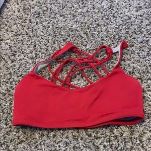 Red lululemon sports bra